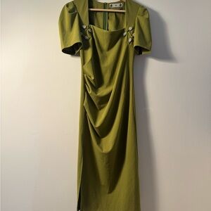 Elegant Olive Green Dress